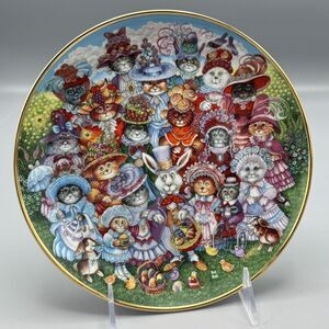 Franklin Mint Easter Purrade Cats by Bill Bell Limited Edition Collector Plate